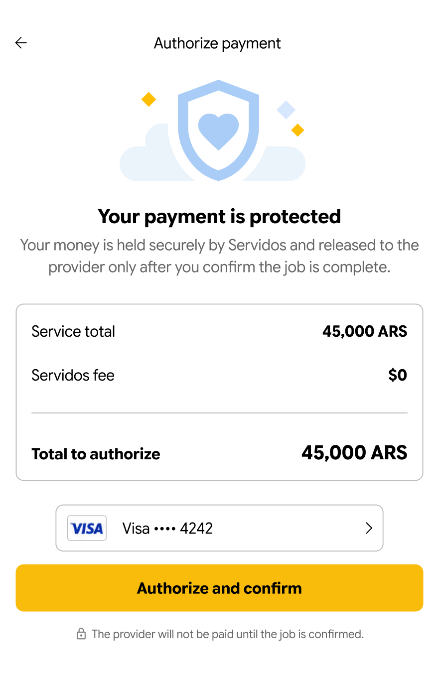 Servidos payment authorization interface exploration