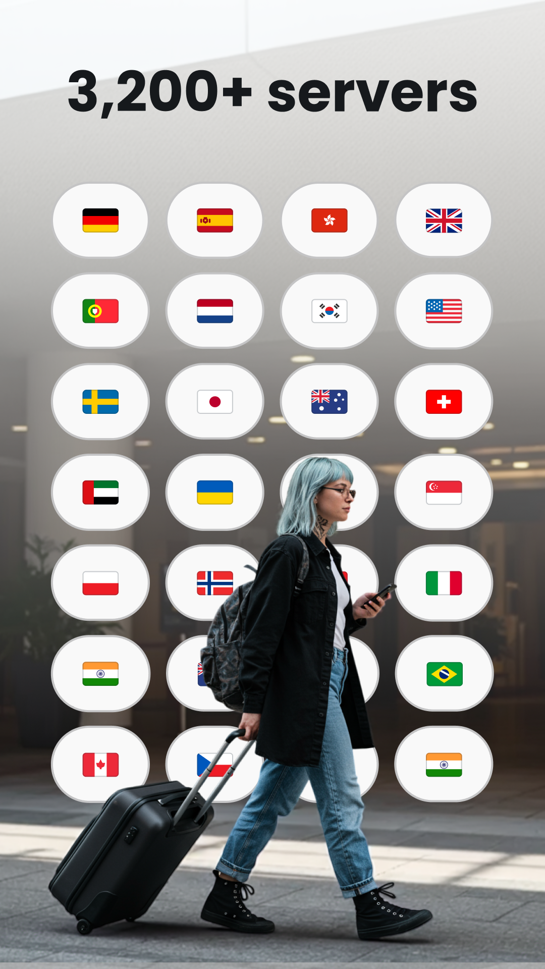 Surfshark App Store creative about global server reach