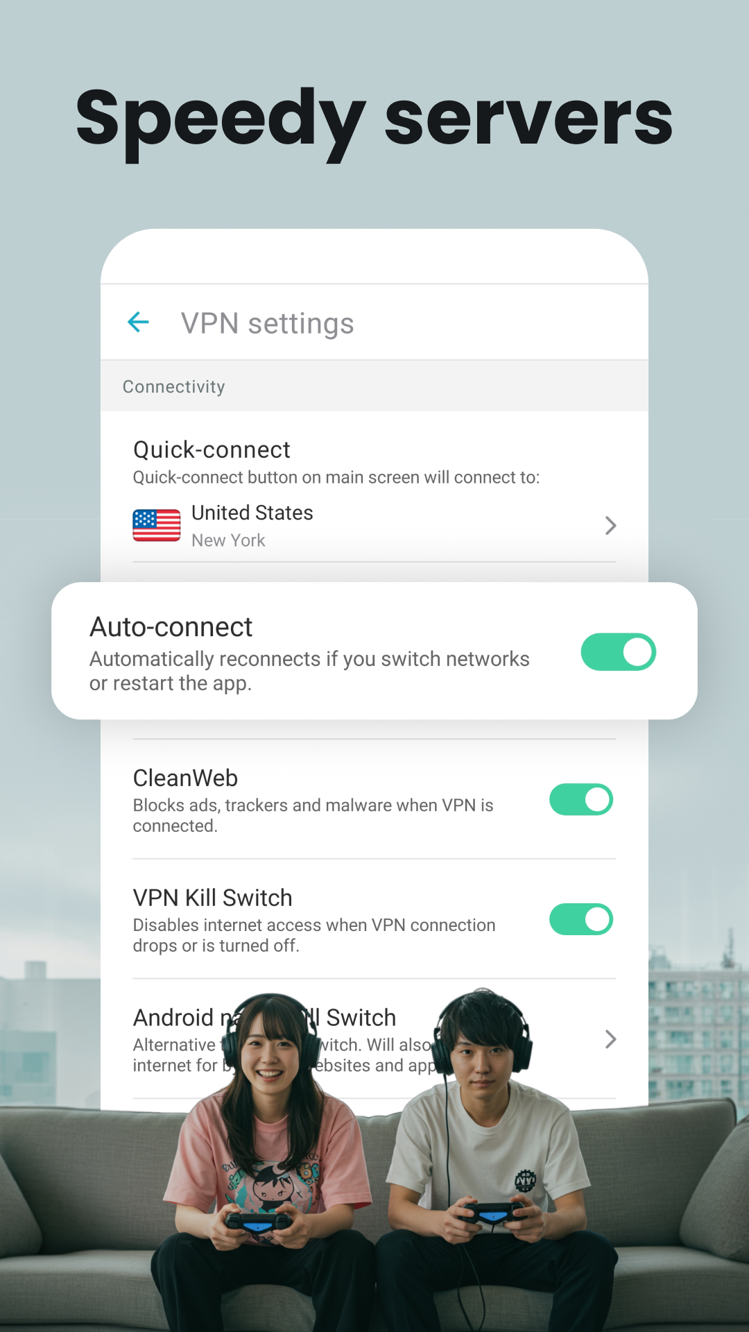 Surfshark App Store creative about fast servers